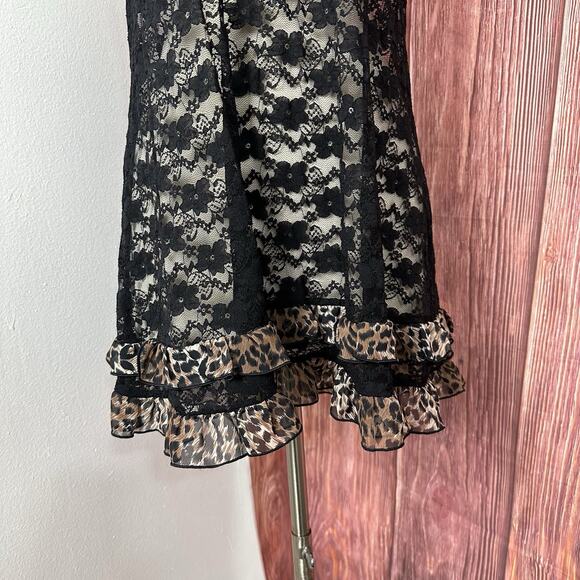 In Bloom by Jonquil Womens Lace Slip Dress Black Fairy Grunge Sexy Leopard XL - Picture 4 of 9